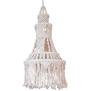 Abat-jour bohèmes écologiques faits à la main, lustre décoratif en macramé pour la décoration intérieure, provenant d'une usine au Vietnam - Product Image 1