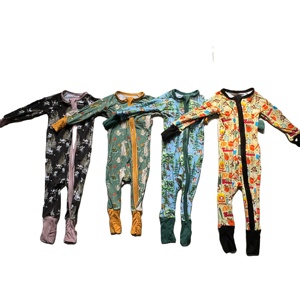 ชุดรอมเปอร์ลายไม้ไผ่สำหรับเด็กทารกแรกเกิดมีซิปรูดแบบซิปสองชั้น - Product Image 6