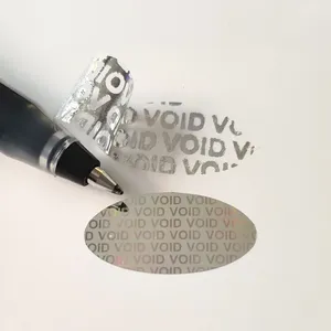 1000 pièces 2x1cm Scellé de sécurité ovale en plastique holographique argent/or anti-contrefaçon, étiquette de sécurité inviolable VOID (VOID si retiré) - Product Image 4