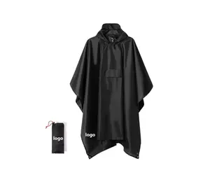 Waterproof Customized Logo Printed EVA With PU Raincoat Rain Poncho