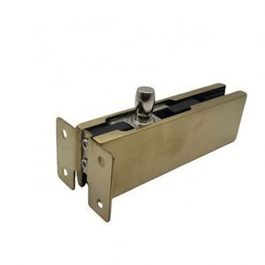 Fixation murale en laiton satiné pour porte en verre - Product Image 1