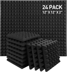 Pyramid shape acoustic with flame-retardant material foam for recording studio