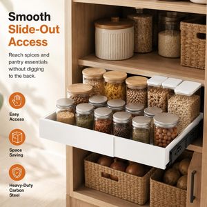 Organisateur de tiroir extensible en acier grande capacité pour bouteilles d'eau, idéal pour armoire de cuisine, salle de bain ou garde-manger - Product Image 3