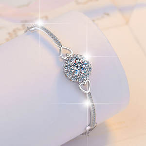 Husky gioielli pregiati prezzo all'ingrosso Design unico 1Ct diamante GRA VVs1 Moissanite S925 braccialetto in argento Sterling per le signore - Product Image 3