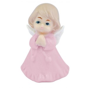 Placa de Cerámica con Diseño de Ángel Rosa, 4.9*4.2*7.5 Pulgadas - Product Image 1