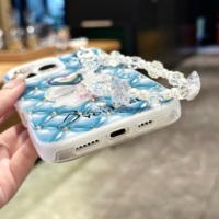 Coques de téléphone portable avec lanière en forme de cœur et nœud papillon en diamant pour iPhone INFINIX SMART 5 6 7 8 9 pour iPhone 14 15 16 17 Pro Max