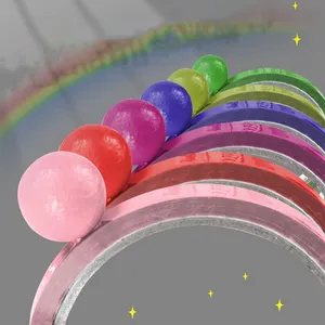 ขายส่ง เทปสีสันเด็ก-Anti Stress Pulling Adhesive Tape Candy Color Fidget Toy Adult Kid Relax Gift Autism Anxiety Decompression Sticky Ball Tape