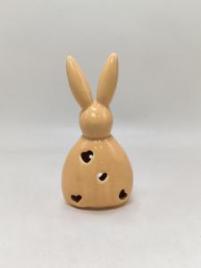 Conejito de Pascua y forma de huevo Adornos artesanales de cerámica con luz LED Linda decoración del hogar - Product Image 6