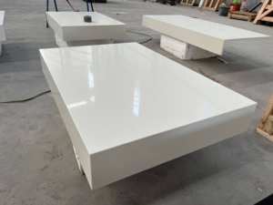 แบบจำลองห้องน้ำวิลล่าหรูหราทันสมัยระดับพรีเมียม ดีไซน์ 3 มิติ ภายในบ้าน หินควอตซ์สีขาวแผ่นใหญ่ ขนาดสั่งทำได้ สำหรับผนัง พื้น และท็อปโต๊ะ - Product Image 3