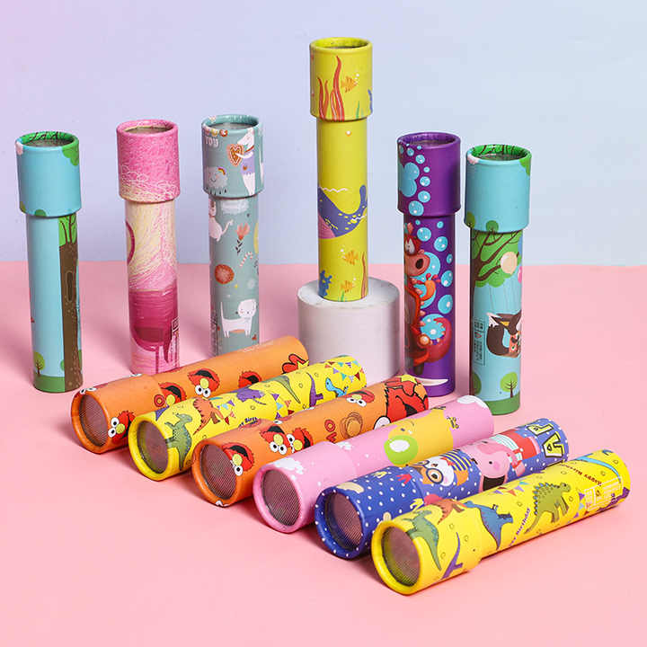 24 Pcs Classic Kaleidoscopes Educational Toys Return Gifts Paper Tumble Tube Prism Lens Old Fashioned Vintage Toys Party Favor Valentines Gift For Kids Stock Stuffer, Random Style(Cute Style)