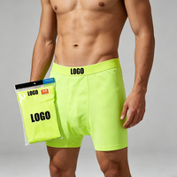 Boxers de sport pour hommes en coton doux et extensible, avec large ceinture élastique, personnalisables avec logo, pour la course et l'entraînement