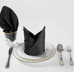 Đen Spun Polyester Khăn ăn 20''20'' nhà hàng nhà bếp sự kiện đám cưới dệt bảng Linen ăn tối Khăn ăn có thể giặt vải khăn ăn - Product Image 4