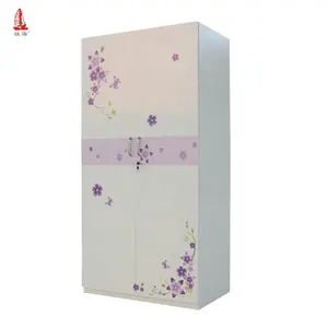 Muebles de almacenamiento para dormitorio, diseño de armario de acero con estampado de flores estilo india