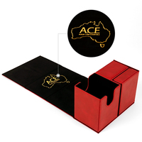 Boîte de rangement pliable de luxe moderne en cuir PU premium avec poignée, modèle Custom Twin Flip N Tray Xeno 200+ Square