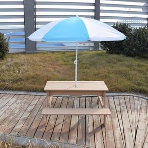 Mesa de comedor infantil para exteriores con sombrilla para jardín, patio trasero, picnic, actividades al aire libre, mesa para comer. - Product Image 1