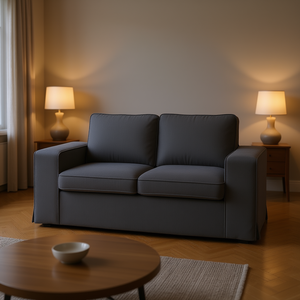 Divano in tessuto grigio scuro 40,55 x 31,50 x 32,28 pollici Mobili moderni e minimalisti per soggiorno Imbottitura in morbida schiuma - Product Image 2