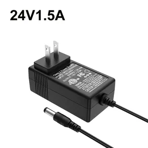 36W 12 Volt US Power Supply 24V 1,5a AC DC Power Adapter CE ROHS FCC SAA KC KCC Sertifikat
