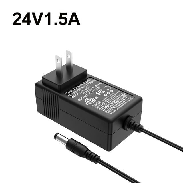 MYIXI 36W AC DC Power Adapter 12 Volt 24V 1.5A for LED Light Certified CE ROHS FCC SAA KC KCC with 9V and 5V Power Adapter