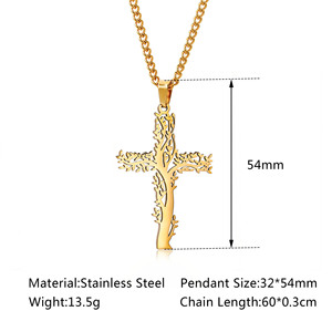 Collar con colgante <span class=keywords><strong>de</strong></span> árbol <span class=keywords><strong>de</strong></span> la <span class=keywords><strong>vida</strong></span> <span class=keywords><strong>de</strong></span> acero inoxidable religioso basado en la fe <span class=keywords><strong>de</strong></span> alta calidad - Product Image 2