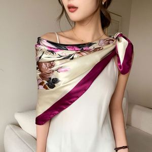 Maxfree Womens Satin Silk Square <b>Scarf</b> with Leopard and Chain Patchwork Print 50cm Luxury Headscarf and <b>Neck</b> Accessory - Product Image 4