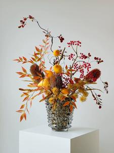 Rylava प्रकाश लक्जरी हस्तनिर्मित कला कॉफी रंग त्रिभुज प्राइसम कांटा डिजाइन ग्लास वेस - Product Image 3