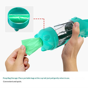 300ml 500ml 4'ü 1 Arada Çok Fonksiyonlu Köpekler İçin Açık Hava Taşınabilir Su Şişesi, Mama Kabı, Kaka Poşeti ve Kaka Küreği - Product Image 6