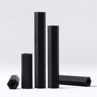 1000 pièces/sac Entretoises hexagonales en nylon noires femelle-femelle M2 M2.5 M3 M4