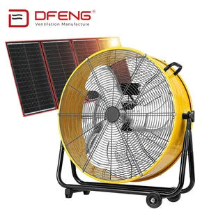 DEFENG oem filo di rame motore 12V con pannello solare 2800 RPM ventilador per magazzino negozio e risparmio energetico ventilatore a tamburo portatile