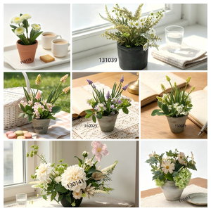 Planta Artificial Colgante <span class=keywords><strong>de</strong></span> Hojas <span class=keywords><strong>de</strong></span> Melón Falsas en Maceta <span class=keywords><strong>de</strong></span> Cerámica Negra con Hojas Flocadas para Decoración <span class=keywords><strong>de</strong></span> Pared - Product Image 3