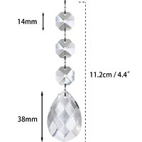 Pièces de lustre en cristal clair pièce maîtresse de mariage pendentif en cristal de lustre en forme de larme de 38mm