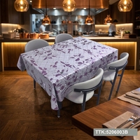 Nappe semi-circulaire en plastique imprimée, résistante à la chaleur, écologique, imperméable, anti-taches et durable pour restaurants et mariages
