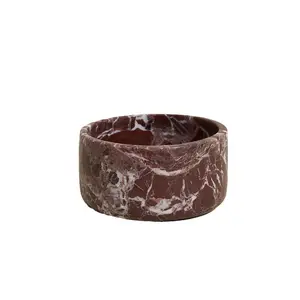 Faith Stone Decoration Natural Rosso Levanto Marble Bowls