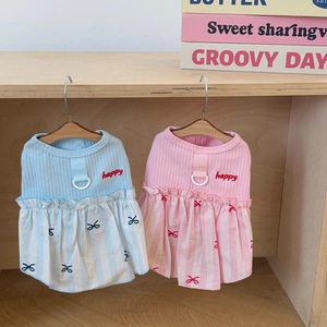 Dog clothes, spring and summer puppy outfits, cat clothes, pet <b>patchwork</b> <b>skirt</b> vests, small dog cute Japanese and Korean style - Product Image 5