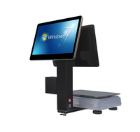 Timbangan Elektronik Mesin Kasir All-in-one Layar Sentuh Ganda POS Timbangan Penimbang Punto De Venta