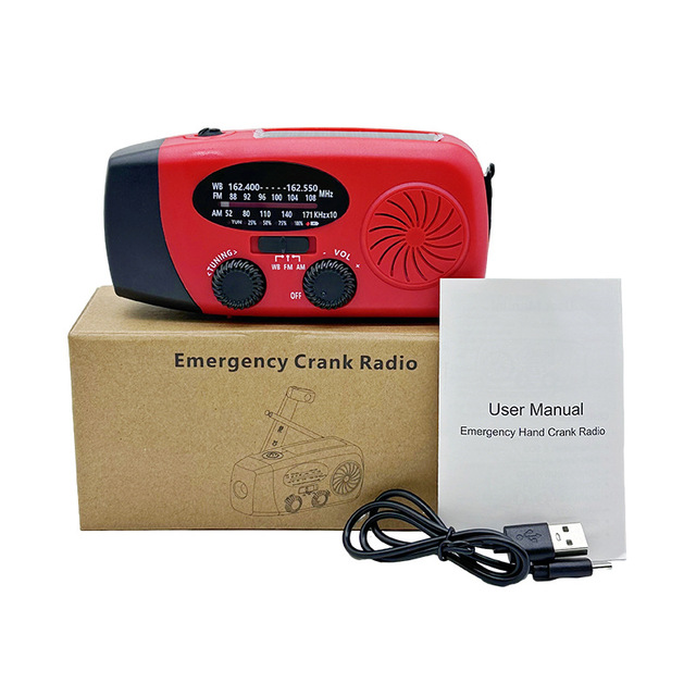 New Upgraded Emergency Hand Crank Radio Multi-Function Solar Outdoor Power Bank Flashlight 4000-5000mAh 5-10W