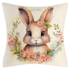 Funda de almohada Hanlin de Pascua, funda de cojín cuadrada con estampado de dibujos animados para decoración de sofá de sala de estar - Product Image 5
