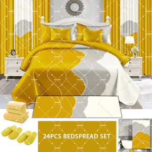 Set Completo <span class=keywords><strong>Lenzuola</strong></span> Matrimoniali <span class=keywords><strong>King</strong></span> <span class=keywords><strong>Size</strong></span> 24 Pezzi in <span class=keywords><strong>Cotone</strong></span> Effetto Lusso con Tende e Tappeto - Ingrosso - Product Image 4