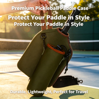 Housse de protection portable en néoprène pour raquettes de pickleball, durable, en nylon, convient aussi aux raquettes de tennis de table