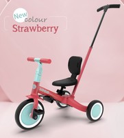 Voiture à pédales Brightbebe 5-en-1 pour tout-petits avec roues en aluminium EVA et pédales amovibles pour enfants de 2 à 4 ans