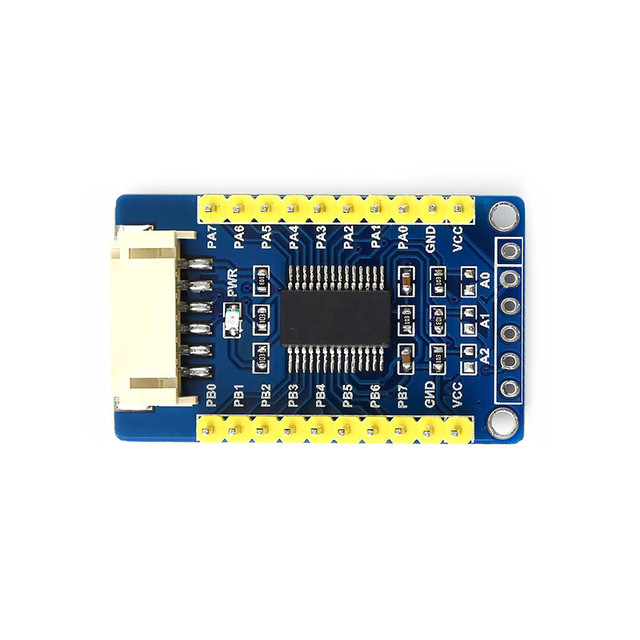 The MCP23017 I/O expansion module is compatible with Raspberry PI /Micro:bit/STM32/Arduino