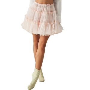 Banned Retro 50s Lola Lifeforms Vêtements <span class=keywords><strong>Jupon</strong></span> <span class=keywords><strong>Vintage</strong></span> Rose Maille Blush Volant Doux <span class=keywords><strong>Tulle</strong></span> Jupes pour Femmes - Product Image 1
