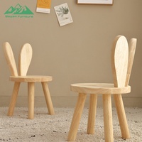 Chaise de salle à manger pour enfants Wayon, moderne et écologique, en bois, avec dossier en forme d'oreilles de lapin, pour les chambres et les salles de jeux des enfants