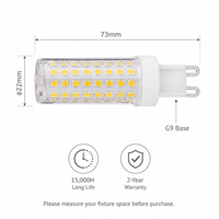 Ampoule LED Xmation G9 7W 220-240V Céramique 850LM 2200K/5000K/6000K 96SMD 360 Degrés Sans Scintillement Ra>80 15000H Remplacement Résidentiel