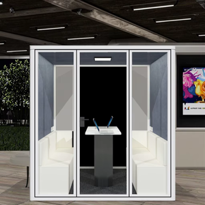 Cápsula para dormir de diseño moderno Sleepbox con masajeador, código QR de música y cancelación de voz para hoteles - Product Image 1