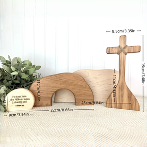 Vendita Diretta dalla Fabbrica, Set di 4 Croci in Legno di Pino Decorative per Pasqua - Product Image 2