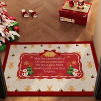 Karpet Sutra Bertema Natal dengan Motif Kartun, Keset Rumah Tangga untuk Pintu Masuk, Dekorasi Suasana Meriah, Dapat Dicuci, Tahan Aus.