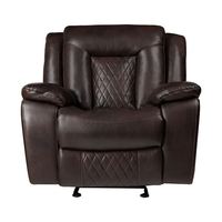 Sofá Reclinable Profesional de Cuero y Madera para Masajes, Conjunto Seccional de Diseño Moderno para Sala de Estar, Sofá Reclinable con Botones para Cine en Casa