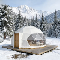Dôme géodésique de luxe 8m en acier pour glamping, événements extérieurs et hôtel, avec poêle - Modèle 2026