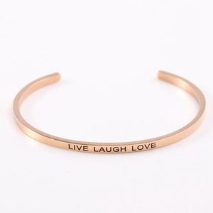 Regalos Venta caliente oro rosa Mantra Acero inoxidable letra inspiradora pulsera <span class=keywords><strong>para</strong></span> mujer brazalete - Product Image 2