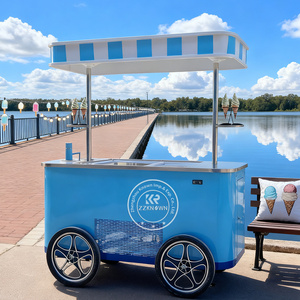 <span class=keywords><strong>Vans</strong></span> Hot Dog mobili Gelato Food Truck Push Cart Street Food Cart vetrina vetrina vetrina per gelateria - Product Image 6